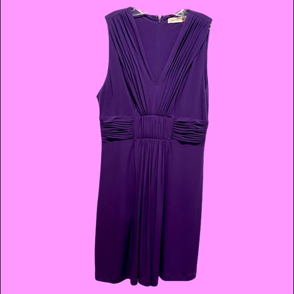 Calvin Klein Purple dress size 12 poly knit